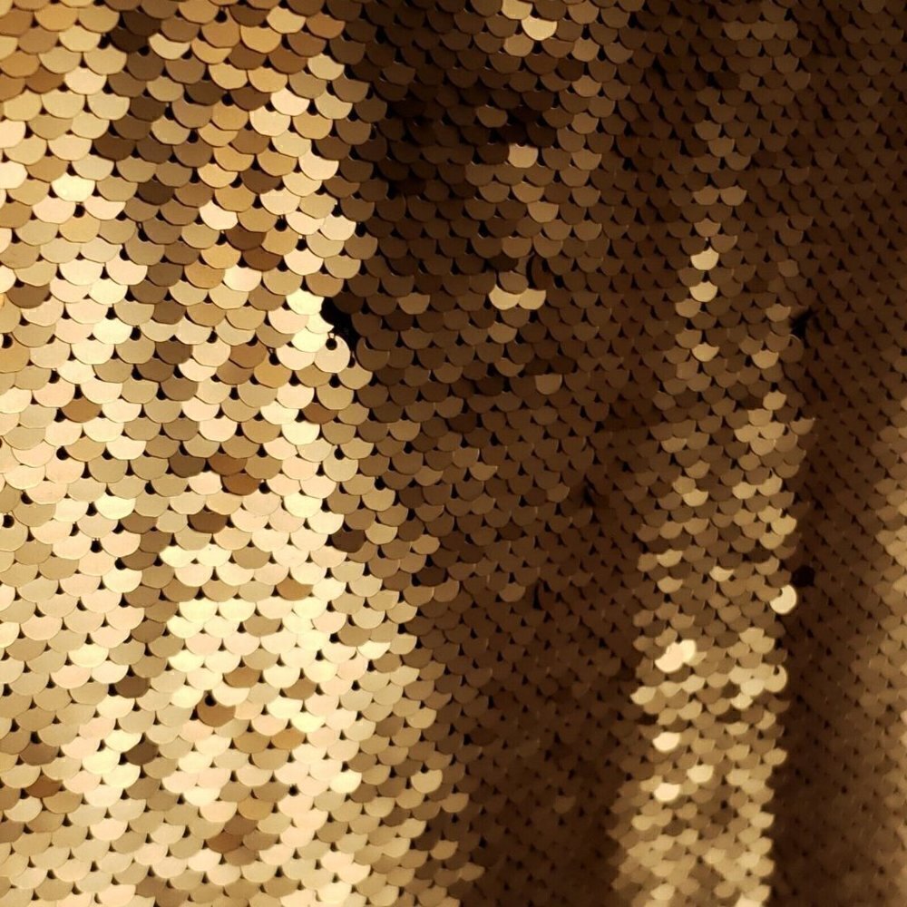 Gilli Womens Gold Reversible Sequin Mini Dress Small - Picture 3 of 9